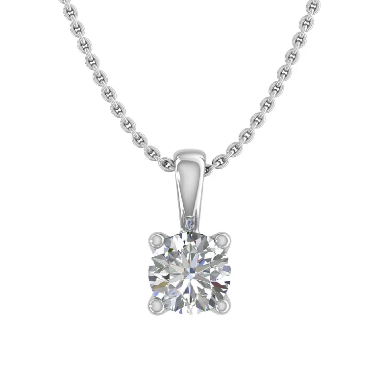 Versatile Layering Jewelry For Effortless Chic 0.18 Carat 4-Prong Set Diamond Solitaire Pendant in Gold (Silver Chain Included) Versatile Layering Jewelry For Effortless Chic 0.18 Carat 4-Prong Set Diamond Solitaire Pendant in Gold (Silver Chain Included)