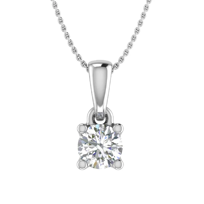 Modern Statement Jewelry For Bold Styling 0.22 Carat 4-Prong Set Diamond Solitaire Pendant Necklace in Gold (with Silver Chain) Modern Statement Jewelry For Bold Styling 0.22 Carat 4-Prong Set Diamond Solitaire Pendant Necklace in Gold (with Silver Chain)