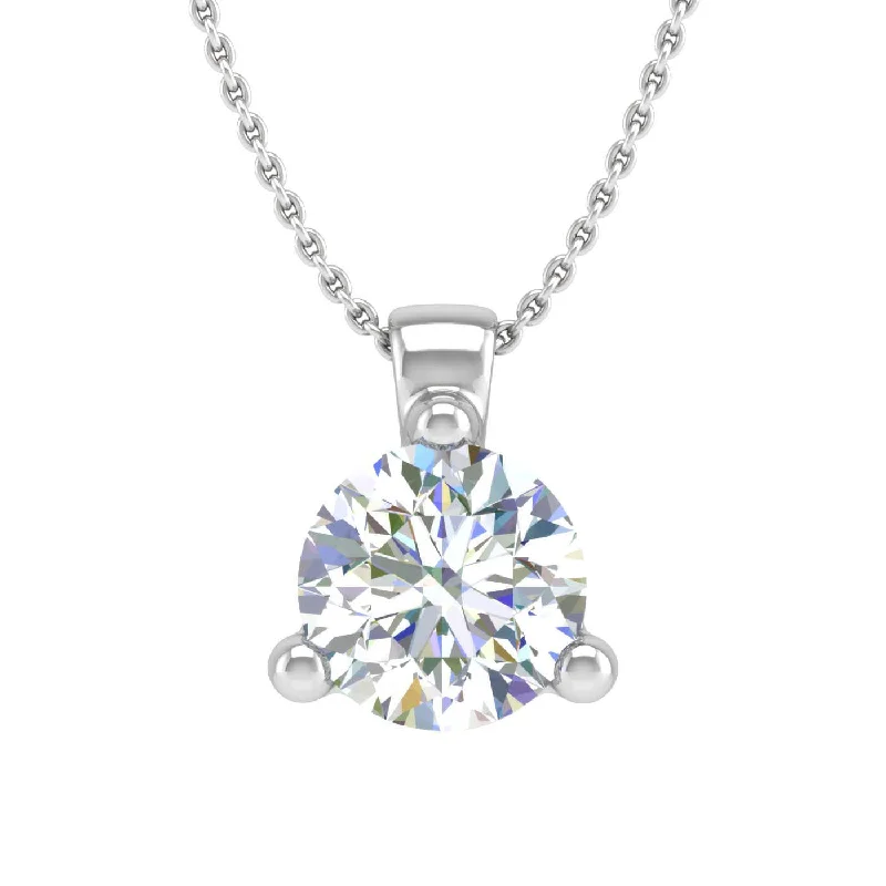 Stunning Jewelry At Even More Stunning Prices 0.40 Carat 3-Prong Set Diamond Solitaire Pendant Necklace in Gold (Silver Chain Included) - IGI Certified