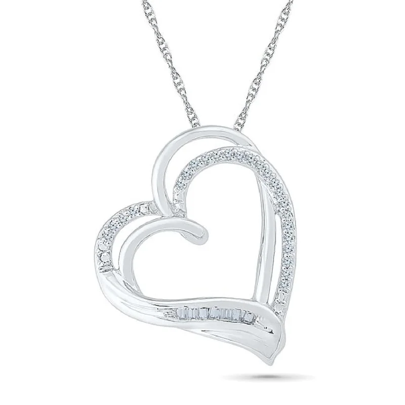 Holiday Jewelry Sale – Perfect Gifts At Great Prices 1/10 CTW Diamond Heart 18-inch Pendant in 10KT White Gold
