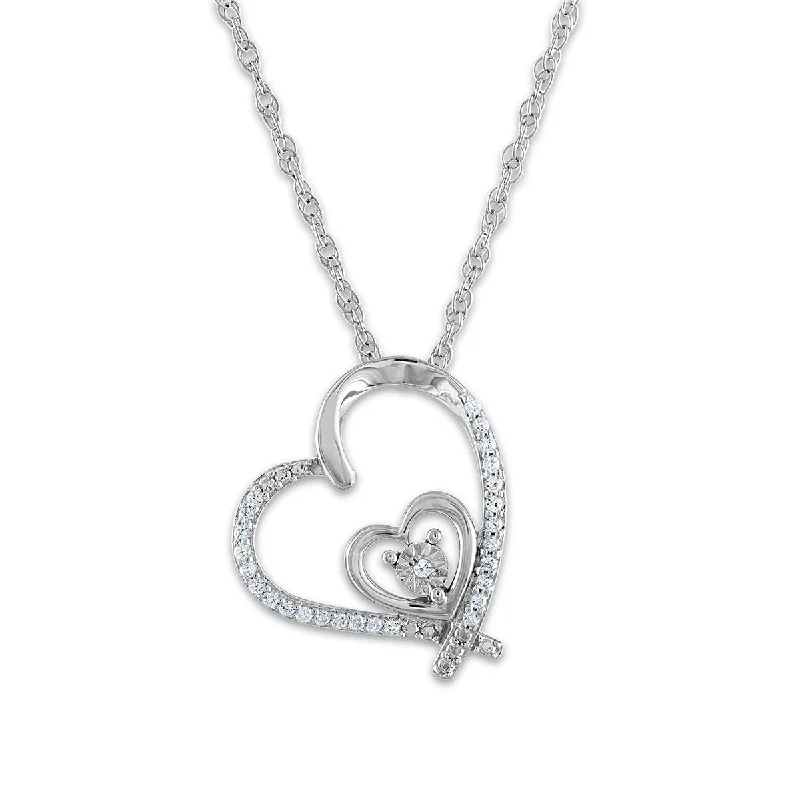 Stunning Jewelry Pieces At The Lowest Prices Ever 1/10 CTW Diamond Heart 18-inch Pendant in 10KT White Gold Stunning Jewelry Pieces At The Lowest Prices Ever 1/10 CTW Diamond Heart 18-inch Pendant in 10KT White Gold