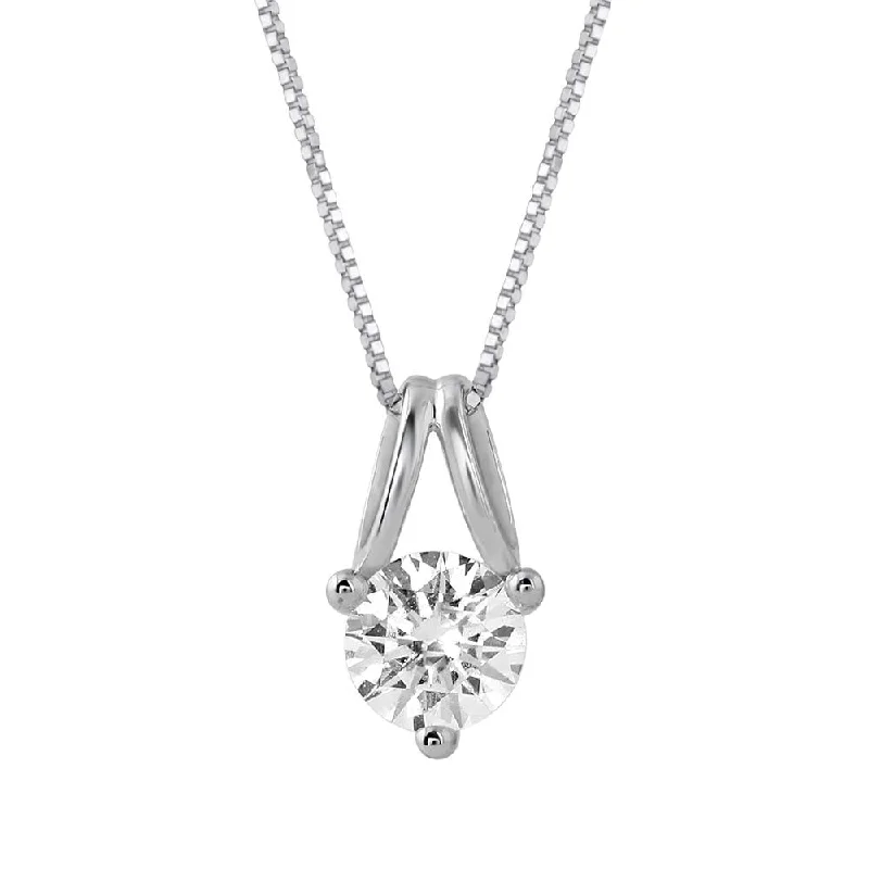 Upgrade Your Jewelry Collection For Less 1/2 Carat 3-Prong-Set Diamond Solitaire Pendant Necklace in Gold (Silver Chain Included) Upgrade Your Jewelry Collection For Less 1/2 Carat 3-Prong-Set Diamond Solitaire Pendant Necklace in Gold (Silver Chain Included)
