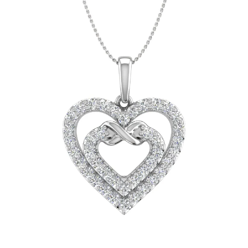 Sparkle More For Less – Jewelry Sale Happening Now 1/2 ctw Diamond Heart in Heart Infinity Pendant Necklace in Gold (Silver Chain Included) Sparkle More For Less – Jewelry Sale Happening Now 1/2 ctw Diamond Heart in Heart Infinity Pendant Necklace in Gold (Silver Chain Included)