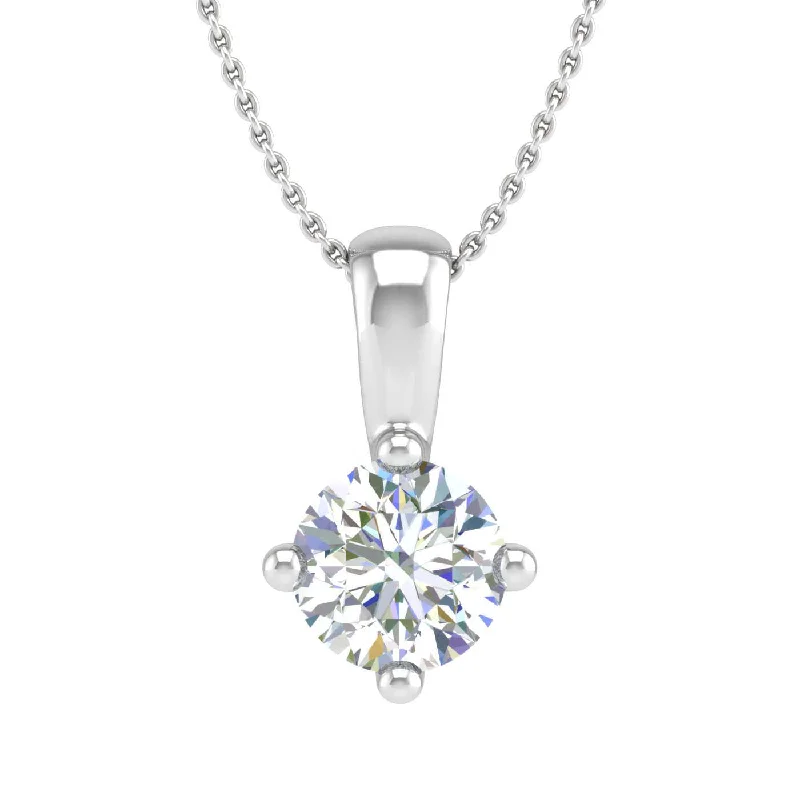 Limited-Time Offer On Elegant Jewelry Pieces 1/3 Carat 4-Prong Set Diamond Solitaire Pendant Necklace in Gold (Silver Chain Included) - IGI Certified
