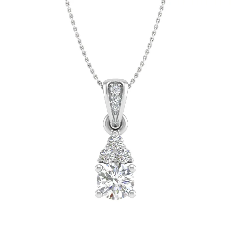 Last Chance To Shop High-End Jewelry At Markdown Prices 1/3 Carat Diamond Solitaire Pendant in Gold (Silver Chain Included)
