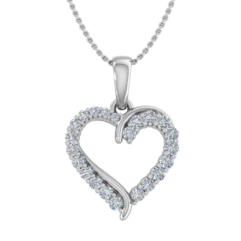 Luxury Handcrafted Jewelry For Elegant Looks 1/4 Carat Diamond Heart Pendant Necklace in Gold (Silver Chain Included) Luxury Handcrafted Jewelry For Elegant Looks 1/4 Carat Diamond Heart Pendant Necklace in Gold (Silver Chain Included)