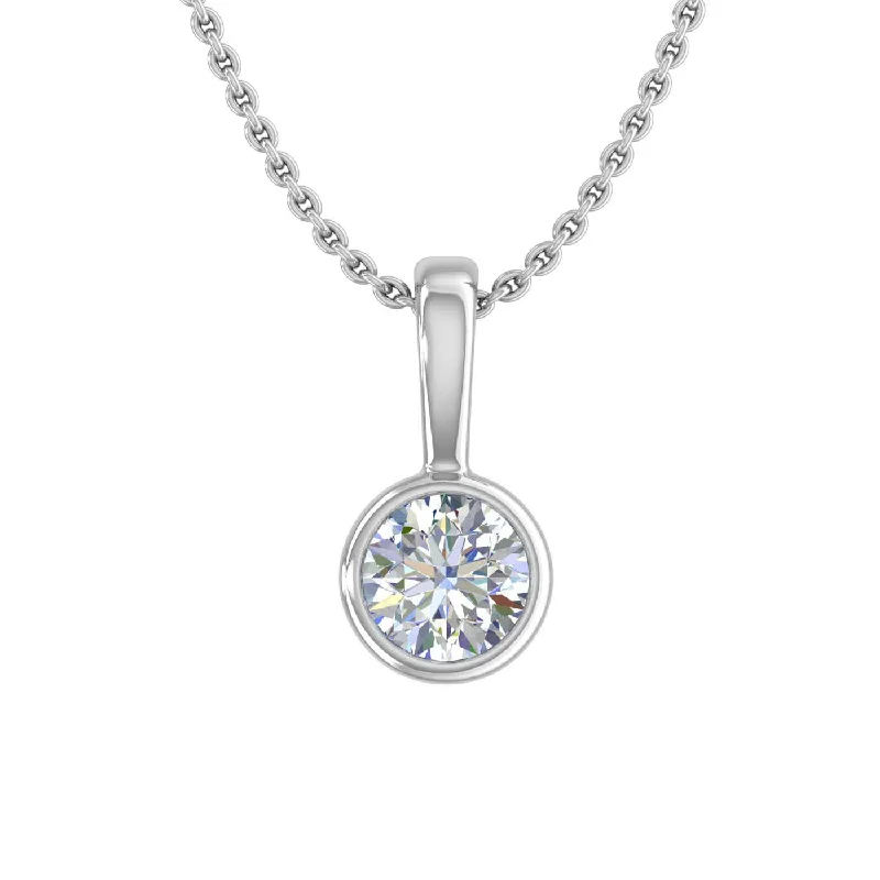 Versatile Layering Jewelry For Effortless Chic 1/4 Carat Diamond Solitaire Pendant Necklace in Gold (Included Silver Chain)