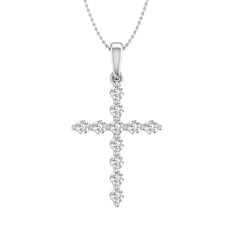 Bold And Beautiful Jewelry Now At Irresistible Prices 1/4 Carat Diamond Women's Cross Pendant Necklace in Gold (Silver Chain Included) Bold And Beautiful Jewelry Now At Irresistible Prices 1/4 Carat Diamond Women's Cross Pendant Necklace in Gold (Silver Chain Included)