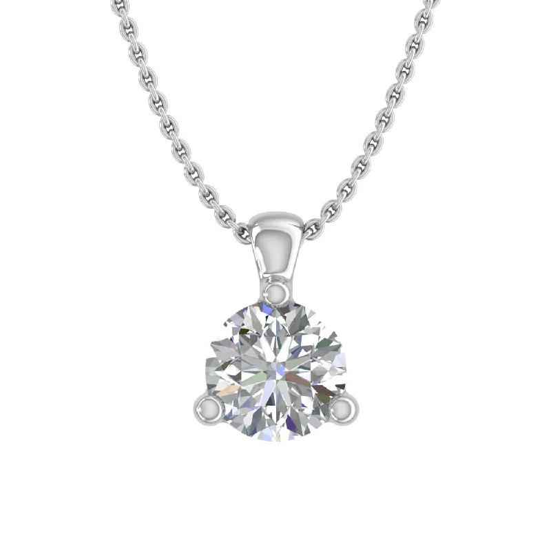 Timeless Elegance Now At Special Discounts 1/5 Carat Diamond 3-Prong Set Solitaire Pendant Necklace in Gold (with Silver Chain) - IGI Certified