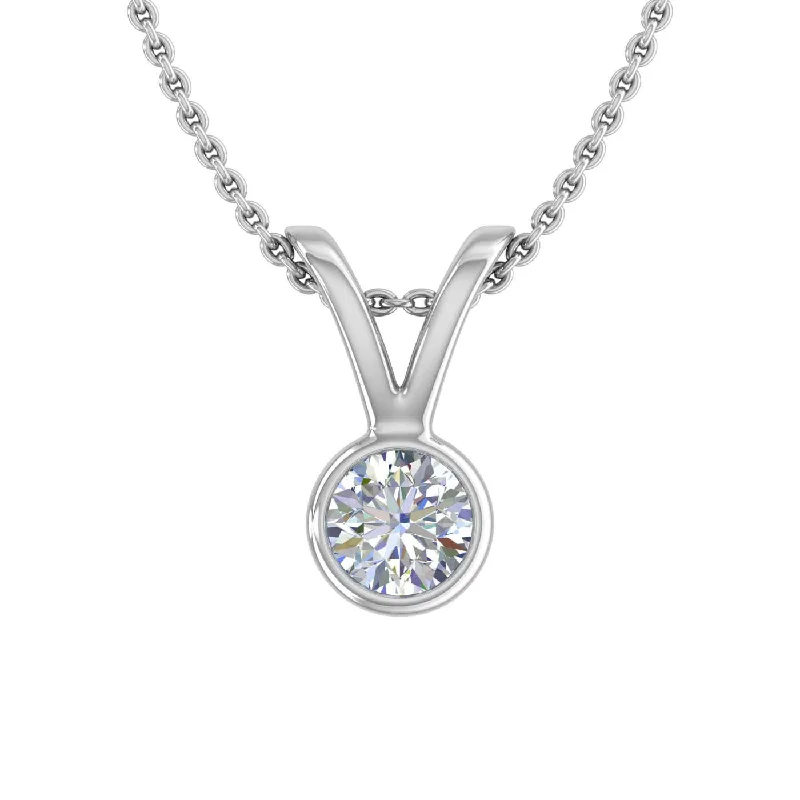 Personalized Jewelry Sale – Unique Gifts At Low Prices 1/5 Carat Diamond Solitaire Pendant Necklace in Gold (Included Silver Chain)