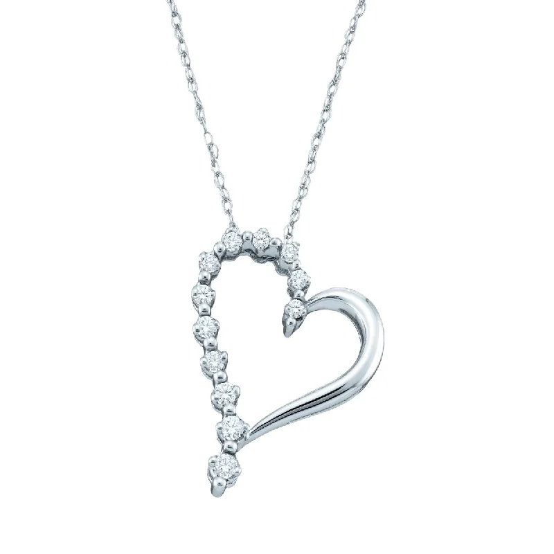 Limited-Time Offer On Premium Jewelry Collections 1/7 CTW Diamond Heart 18-inch Pendant in 10KT White Gold