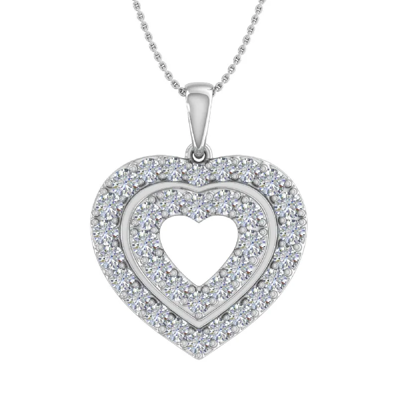 Breathtaking Jewelry, Breathtaking Prices 1 Carat Heart in Heart Diamond Pendant Necklace in Gold (Silver Chain Included) Breathtaking Jewelry, Breathtaking Prices 1 Carat Heart in Heart Diamond Pendant Necklace in Gold (Silver Chain Included)