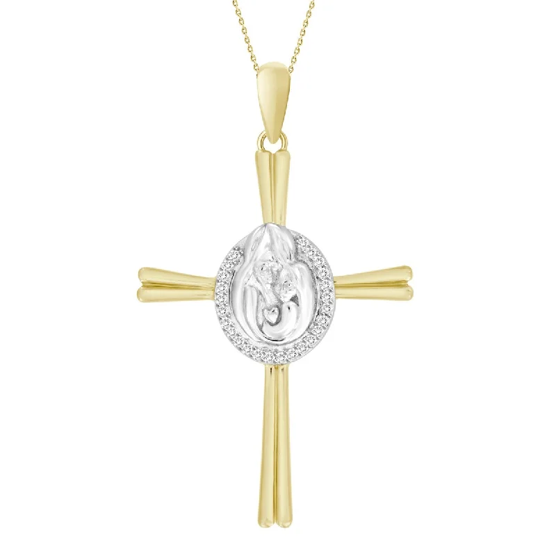 Timeless Beauty, Unbeatable Deals – Jewelry Sale On 10KT White and Yellow Gold 18-inch Diamond Accent Cross Pendant Timeless Beauty, Unbeatable Deals – Jewelry Sale On 10KT White and Yellow Gold 18-inch Diamond Accent Cross Pendant