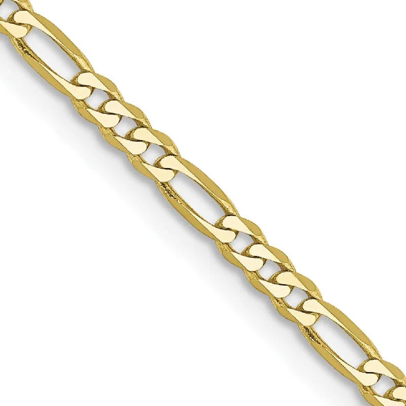Shop Elegant Jewelry At Unbeatable Prices 10KT Yellow Gold 18-inch 2.2MM Lobster Clasp Figaro Chain Shop Elegant Jewelry At Unbeatable Prices 10KT Yellow Gold 18-inch 2.2MM Lobster Clasp Figaro Chain