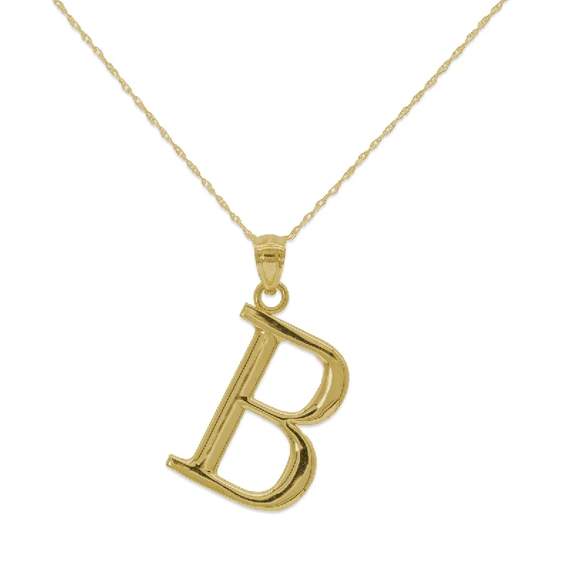 Premium Diamond Jewelry For Unforgettable Moments 10KT Yellow Gold 18-inch 30MM Initial Pendant; Initial B Premium Diamond Jewelry For Unforgettable Moments 10KT Yellow Gold 18-inch 30MM Initial Pendant; Initial B