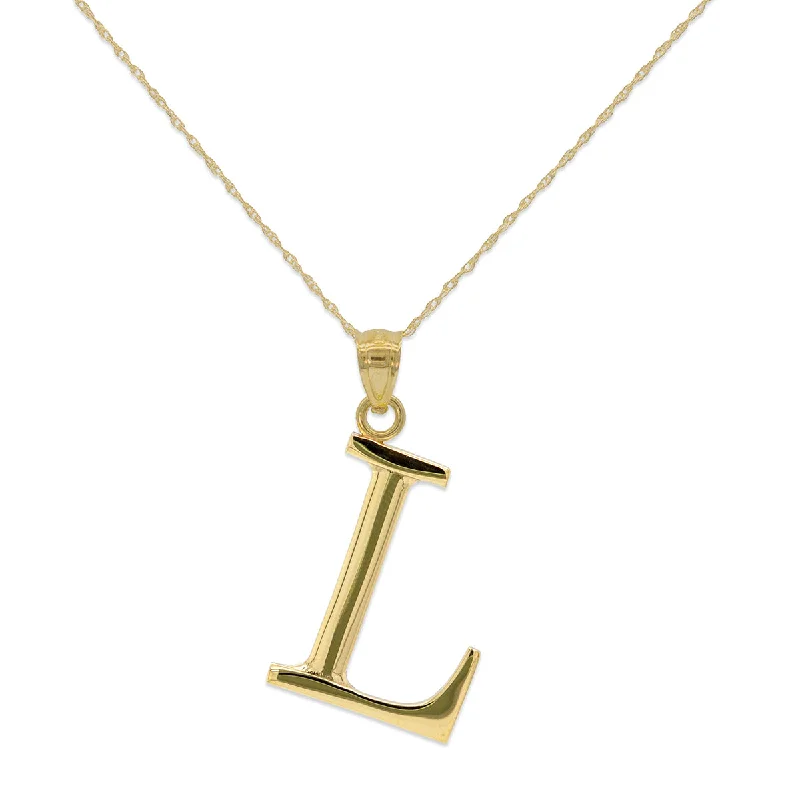 Get The Best Deals On Timeless Jewelry Pieces 10KT Yellow Gold 18-inch 30MM Initial Pendant; Initial L Get The Best Deals On Timeless Jewelry Pieces 10KT Yellow Gold 18-inch 30MM Initial Pendant; Initial L