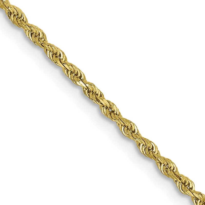 Fashion-Forward Geometric Jewelry For Contemporary Style 10KT Yellow Gold 20-inch 1.5MM Diamond-cut Lobster Clasp Rope Chain Fashion-Forward Geometric Jewelry For Contemporary Style 10KT Yellow Gold 20-inch 1.5MM Diamond-cut Lobster Clasp Rope Chain