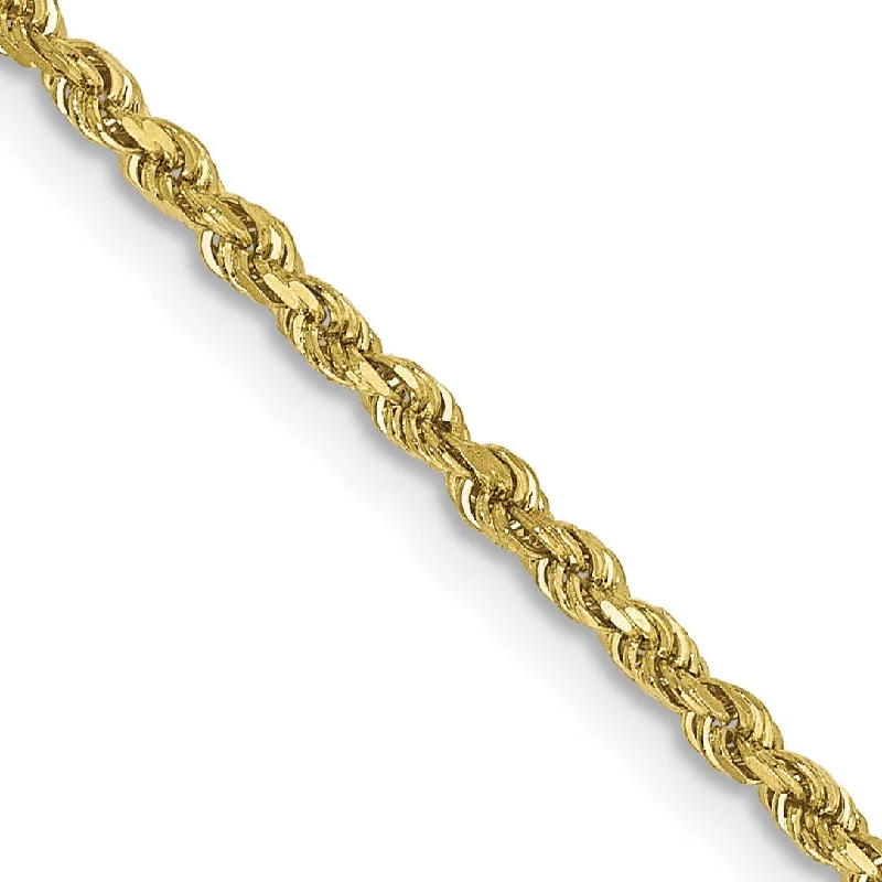 Jewelry Sale Bonanza – Grab Your Sparkle Now 10KT Yellow Gold 20-inch 1.75MM Diamond-cut Lobster Clasp Rope Chain