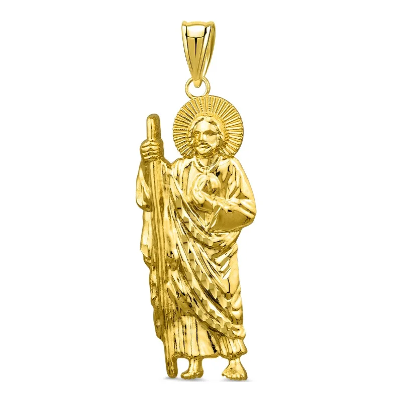 Must-Have Jewelry At Unbelievable Discounts 10KT Yellow Gold 40MM St Jude Pendant. Chain Not Included Must-Have Jewelry At Unbelievable Discounts 10KT Yellow Gold 40MM St Jude Pendant. Chain Not Included
