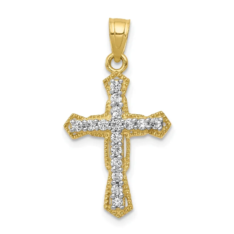 Celebrate With Sparkle – Jewelry Sale Now Live 10KT Yellow Gold Cubic Zirconia 25X16MM Cross Pendant. Chain Not Included Celebrate With Sparkle – Jewelry Sale Now Live 10KT Yellow Gold Cubic Zirconia 25X16MM Cross Pendant. Chain Not Included