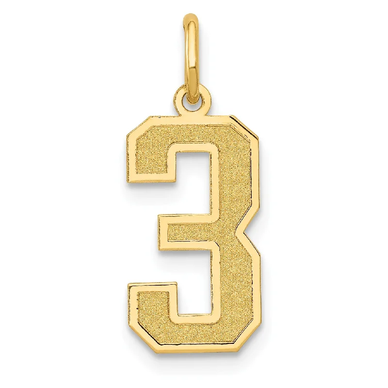 Seasonal Jewelry Sale – Upgrade Your Style Today 14k Medium Satin Number 3 Charm