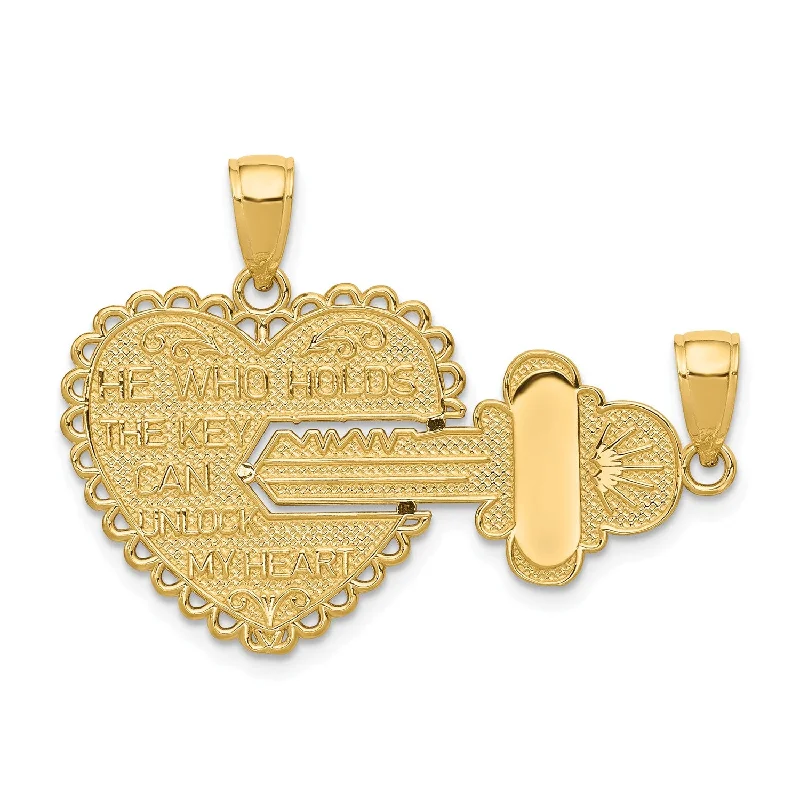 Don't Miss These Dazzling Jewelry Discounts 14KT Gold 22X39MM Break-Apart He Who Holds THe Key Charm. Chain not Included