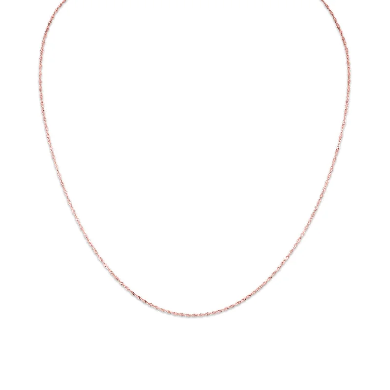 Special Deals On Handcrafted And Designer Jewelry 14KT Rose Gold 18-inch 1MM Singapore Chain Special Deals On Handcrafted And Designer Jewelry 14KT Rose Gold 18-inch 1MM Singapore Chain