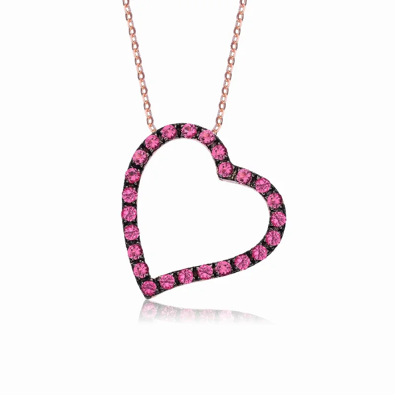 Fashion-Forward Jewelry At Incredible Prices 14KT Rose Gold Plated Sterling Silver Cubic Zirconia 18-inch Heart Pendant Fashion-Forward Jewelry At Incredible Prices 14KT Rose Gold Plated Sterling Silver Cubic Zirconia 18-inch Heart Pendant