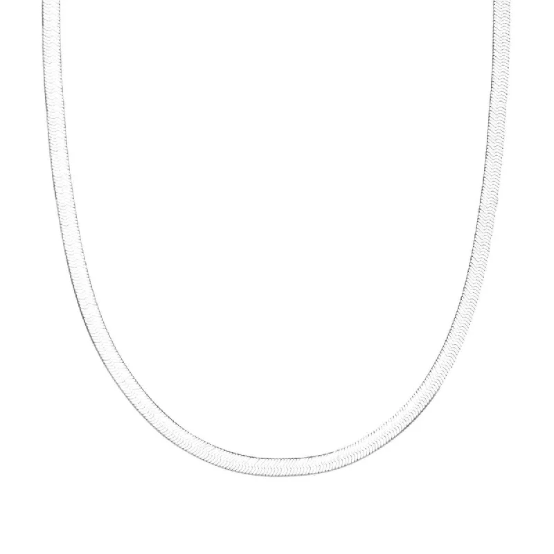 Premium Diamond Jewelry At Once-In-A-Lifetime Discounts 14KT White Gold 18-inch 3MM Herringbone Chain Premium Diamond Jewelry At Once-In-A-Lifetime Discounts 14KT White Gold 18-inch 3MM Herringbone Chain