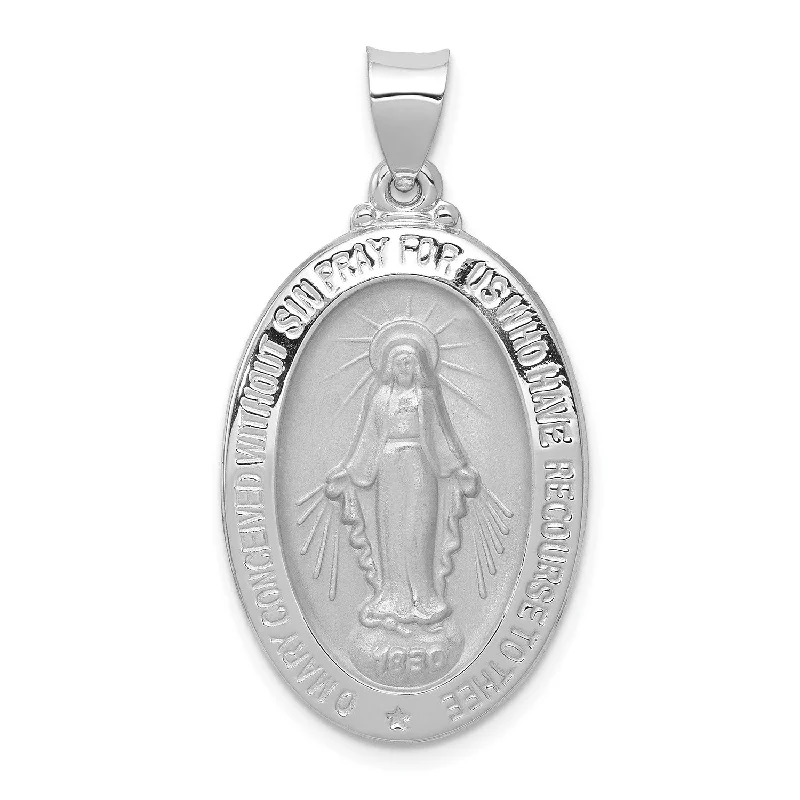 Special Deals On Handcrafted And Designer Jewelry 14KT White Gold 29X18MM 18MM Miraculous Medal Pendant-Chain Not Included Special Deals On Handcrafted And Designer Jewelry 14KT White Gold 29X18MM 18MM Miraculous Medal Pendant-Chain Not Included