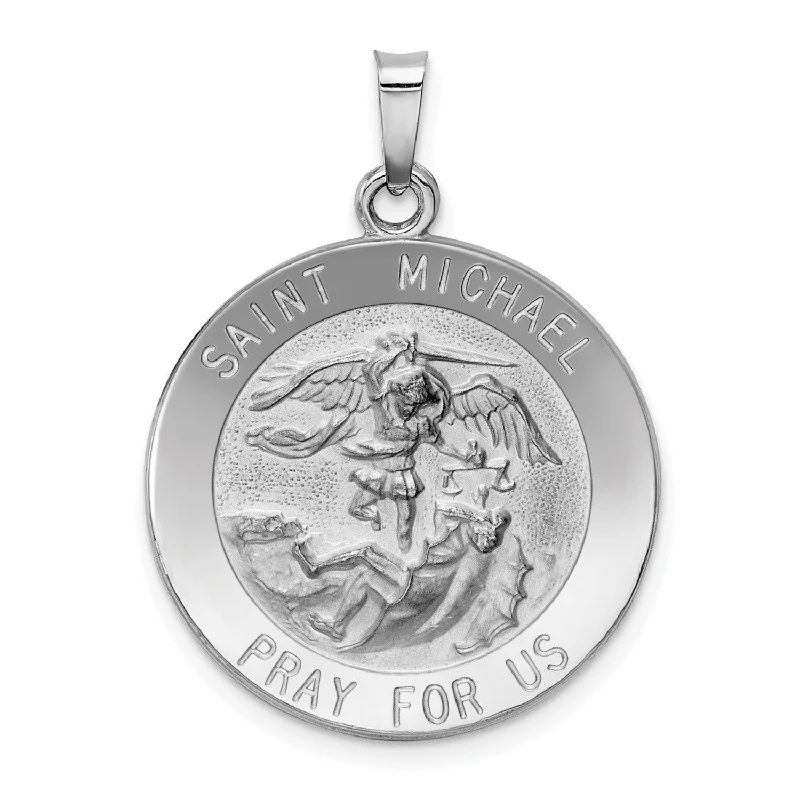 Luxury Meets Affordability – Jewelry Sale Live Now 14KT White Gold 30X22MM Medal Saint Michael Pendant-Chain Not Included Luxury Meets Affordability – Jewelry Sale Live Now 14KT White Gold 30X22MM Medal Saint Michael Pendant-Chain Not Included