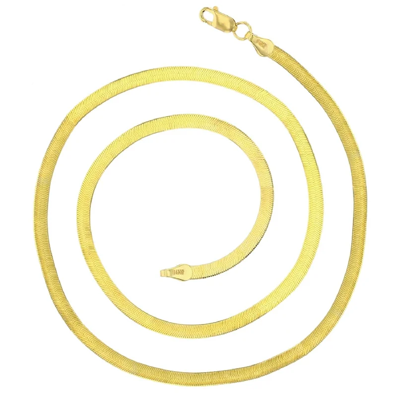 Exclusive Jewelry Offers – Sparkle For Less 14KT Yellow Gold 18-inch 2.8MM Herringbone Chain