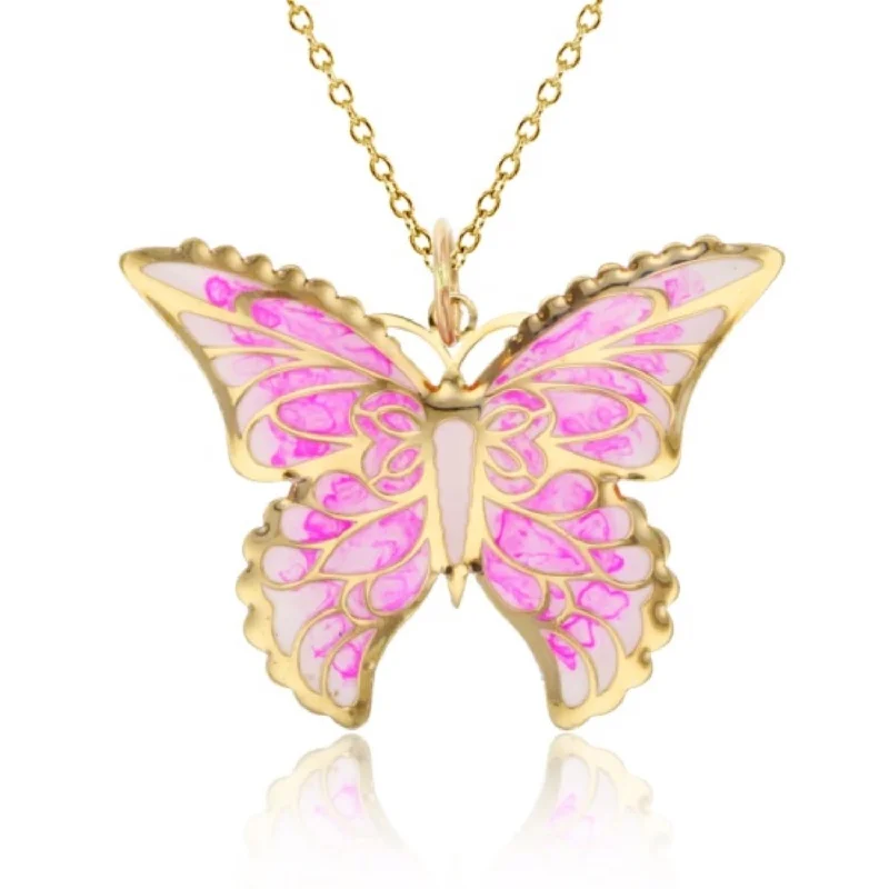 Shop Stylish Jewelry Now And Save Big 14KT Yellow Gold 18-inch Butterfly Pendant