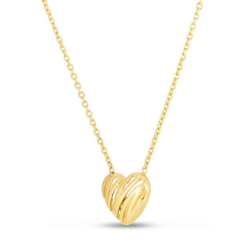 Chic And Stylish Jewelry At Exclusive Prices 14KT Yellow Gold 18-inch 7MM Heart Pendant