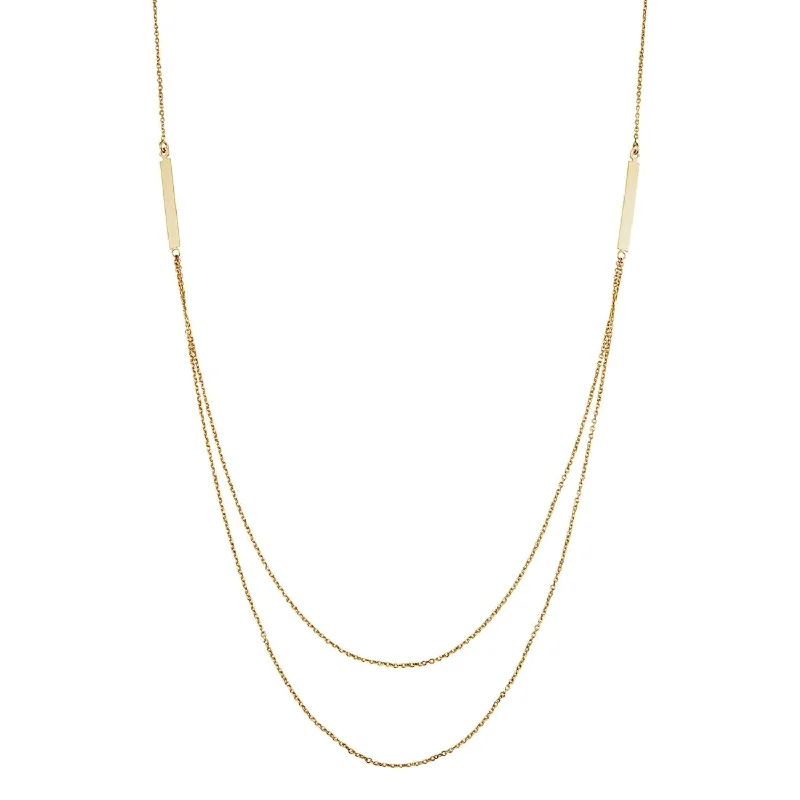 The Perfect Jewelry Piece At The Perfect Price 14KT Yellow Gold 18-inch Layered Bar Necklace The Perfect Jewelry Piece At The Perfect Price 14KT Yellow Gold 18-inch Layered Bar Necklace