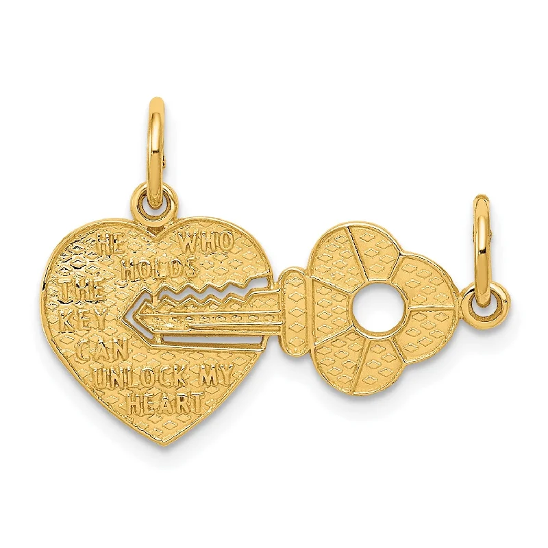 Seasonal Jewelry Deals – Elevate Your Style 14KT Yellow Gold 19X23MM Break-Apart Heart Key Charm Seasonal Jewelry Deals – Elevate Your Style 14KT Yellow Gold 19X23MM Break-Apart Heart Key Charm