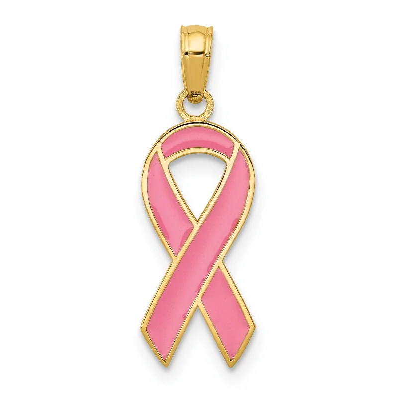 Premium Diamond Jewelry For Unforgettable Moments 14KT Yellow Gold 23X13MM Awareness Ribbon Pendant-Chain Not Included Premium Diamond Jewelry For Unforgettable Moments 14KT Yellow Gold 23X13MM Awareness Ribbon Pendant-Chain Not Included