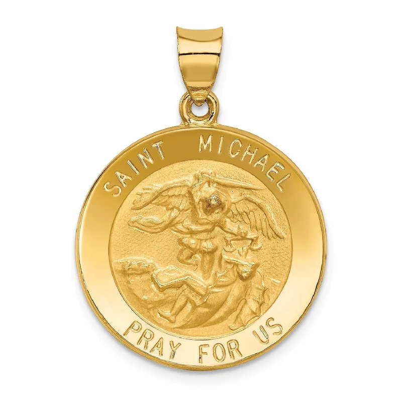 Seasonal Jewelry Clearance – Best Styles At The Lowest Prices 14KT Yellow Gold 32X22MM Medal Saint Michael Pendant. Chain Not Included Seasonal Jewelry Clearance – Best Styles At The Lowest Prices 14KT Yellow Gold 32X22MM Medal Saint Michael Pendant. Chain Not Included