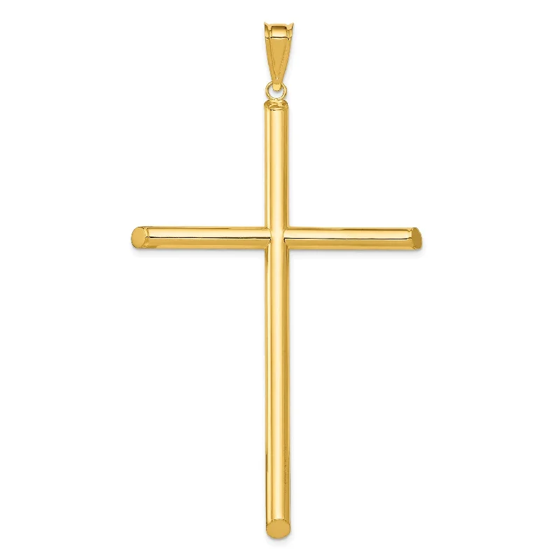 Delicate Crystal Jewelry For Sophisticated Charm 14KT Yellow Gold 73X42MM Cross Pendant-Chain Not Included Delicate Crystal Jewelry For Sophisticated Charm 14KT Yellow Gold 73X42MM Cross Pendant-Chain Not Included