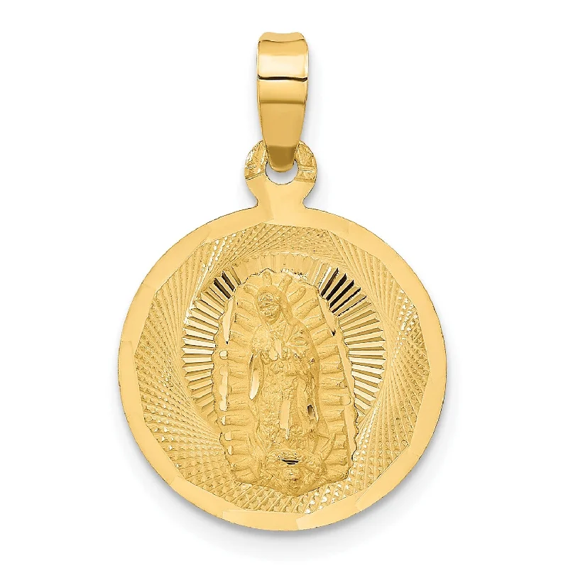 Bestselling Jewelry At Special Promotional Rates 14KT Yellow Gold Diamond-cut Guadalupe Pendant-Chain Not Included Bestselling Jewelry At Special Promotional Rates 14KT Yellow Gold Diamond-cut Guadalupe Pendant-Chain Not Included