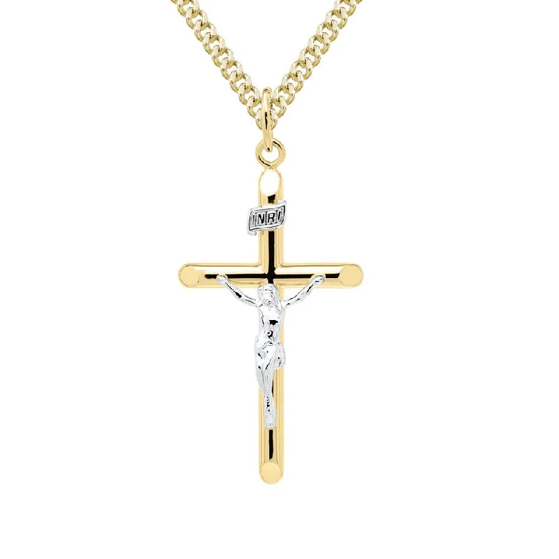 Shop Trending Jewelry With Exclusive Savings 14KT Yellow Gold Filled Two-Tone 24-inch Crucifix Pendant