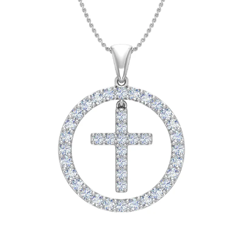 High-End Sparkle, Low-End Prices – Jewelry Sale Live 3/4 Carat Diamond Cross Pendant Necklace in Gold (Silver Cable Chain)
