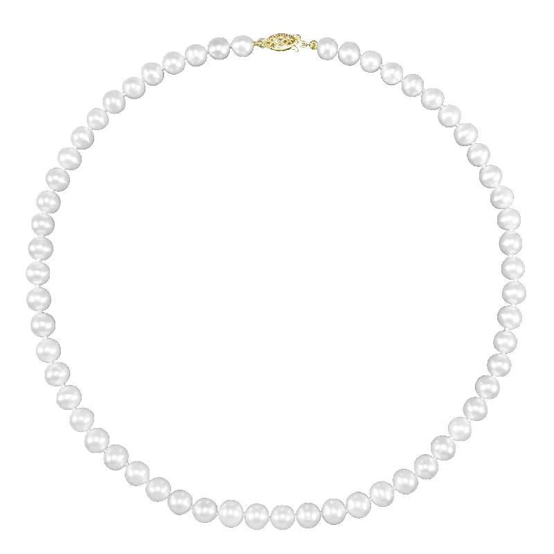 Flash Deals On Fine Jewelry – Shop Before It's Gone 6MM Round Pearl 18-inch Necklace in 14KT Yellow Gold