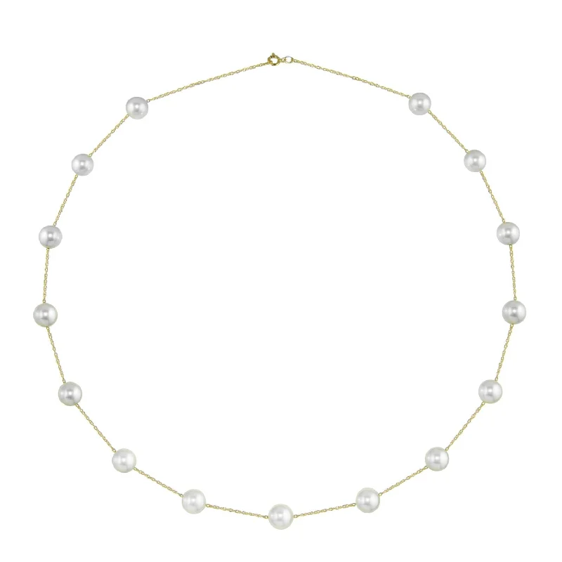 Best Jewelry Deals – Premium Quality At Exclusive Discounts 7X8MM Round Pearl 18-inch Necklace in 14KT Yellow Gold Best Jewelry Deals – Premium Quality At Exclusive Discounts 7X8MM Round Pearl 18-inch Necklace in 14KT Yellow Gold