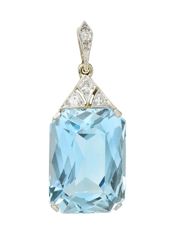 Once-A-Year Jewelry Deals – Shop Before They’Re Gone Art Deco 17.70 CTW Aquamarine Diamond Platinum 18 Karat Gold Antique Pendant Once-A-Year Jewelry Deals – Shop Before They’Re Gone Art Deco 17.70 CTW Aquamarine Diamond Platinum 18 Karat Gold Antique Pendant