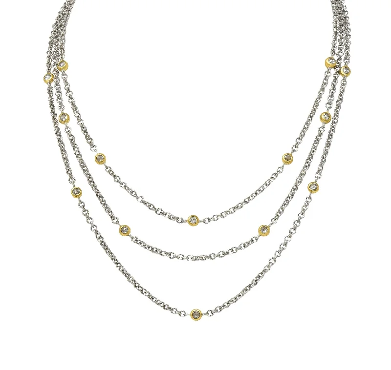 Don't Miss Out On Bestselling Jewelry At Special Prices Buccellati Rose Cut Diamond 18 Karat Two-Tone Gold Multi-Strand Vintage Swag Chain Necklace Don't Miss Out On Bestselling Jewelry At Special Prices Buccellati Rose Cut Diamond 18 Karat Two-Tone Gold Multi-Strand Vintage Swag Chain Necklace