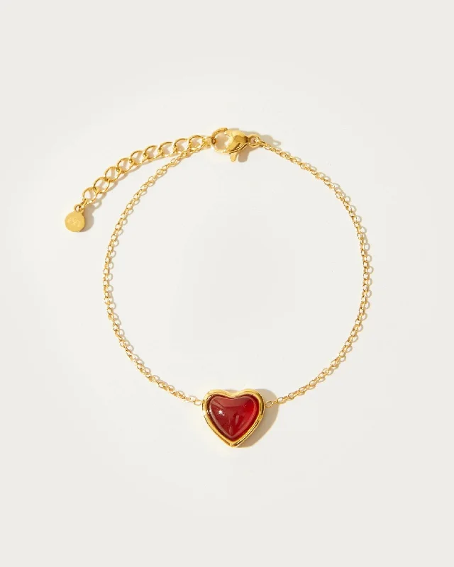 Exclusive Jewelry Sale – Limited-Time Discounts Carnelian Stone Heart Bracelet