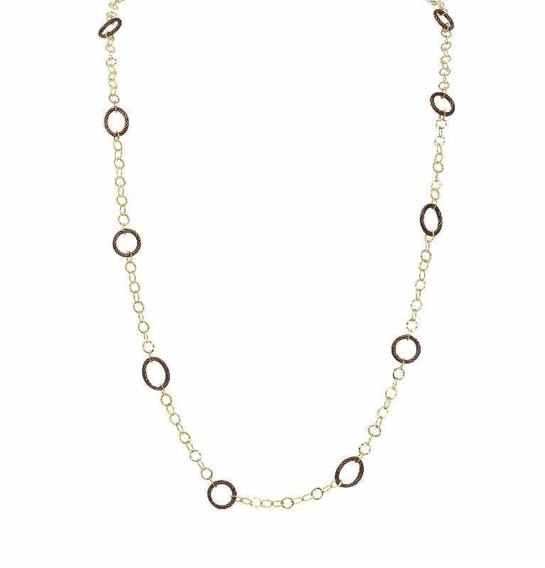 Unmissable Deals On Handmade Jewelry Collections Charriol 2000's Brown Steel 18 Karat Yellow Gold Hammered Celtic Chain Necklace Unmissable Deals On Handmade Jewelry Collections Charriol 2000's Brown Steel 18 Karat Yellow Gold Hammered Celtic Chain Necklace