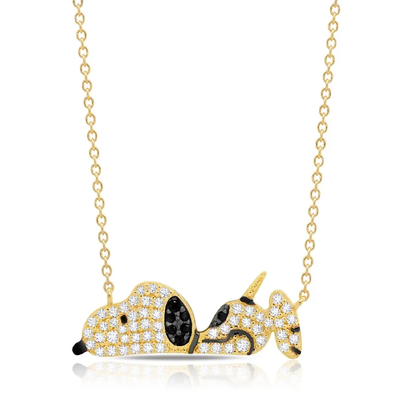 Limited-Time Offer On Elegant Jewelry Pieces Crislu 18KT Yellow Gold Plated Sterling Silver Cubic Zirconia 18-inch Snoopy Pendant Limited-Time Offer On Elegant Jewelry Pieces Crislu 18KT Yellow Gold Plated Sterling Silver Cubic Zirconia 18-inch Snoopy Pendant