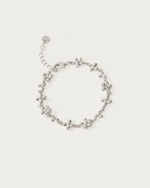 Luxury Jewelry Sale – Sparkle For Less Daisy Molecule Bracelet in Silver